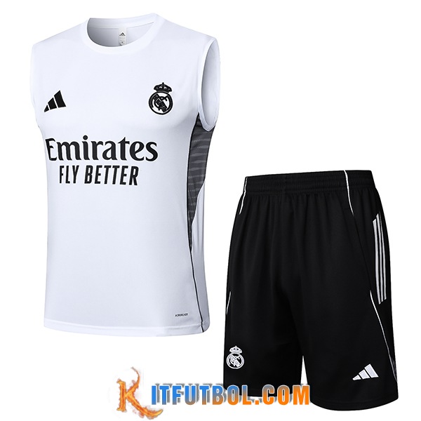 Camiseta Entrenamiento sin mangas Real Madrid Blanco/Negro 2025/2026