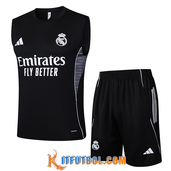 Camiseta Entrenamiento sin mangas Real Madrid Negro/Gris 2025/2026