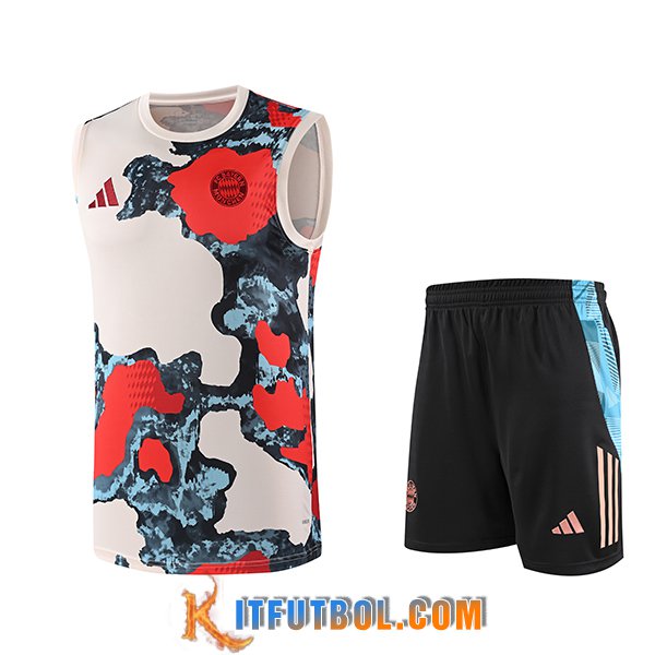 Camiseta Entrenamiento sin mangas Bayern Munich Beige/Rojo/Azul 2025/2026