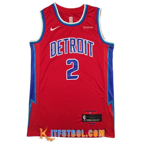 Camisetas NBA Detroit Pistons (CUNNINGHAM #2) 2025/26 Rojo/Azul
