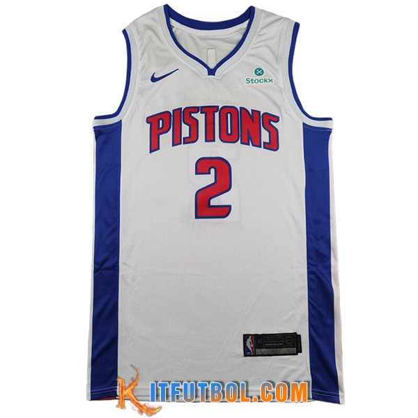 Camisetas NBA Detroit Pistons (CUNNINGHAM #2) 2025/26 Blanco/Rojo/Azul