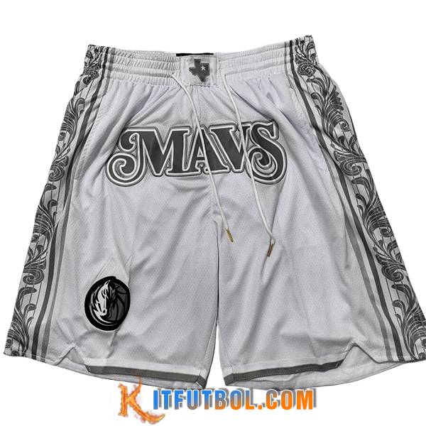 Cortos NBA Dallas Mavericks 2025/26 Blanco/Gris