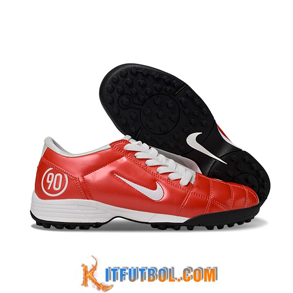 Nike Botas De Fútbol T90 TF Rojo/Blanco
