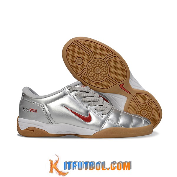 Nike Botas De Fútbol T90 IC Gris/Rojo