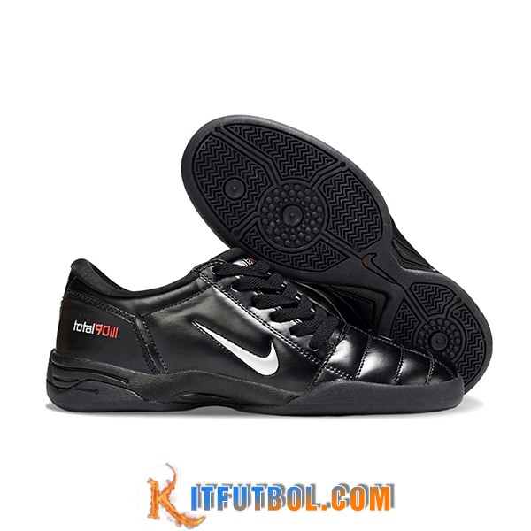 Nike Botas De Fútbol T90 IC Negro/Blanco -02