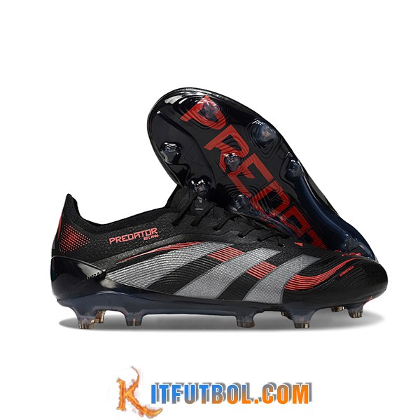 Adidas Botas De Fútbol 25 Predator Elite FG Negro/Gris/Rojo