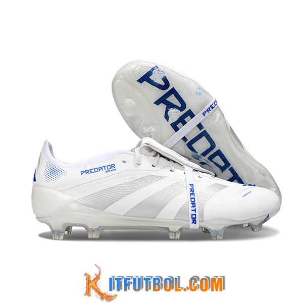Adidas Botas De Fútbol 25 Predator Elite Tongue FG Blanco/Gris/Azul