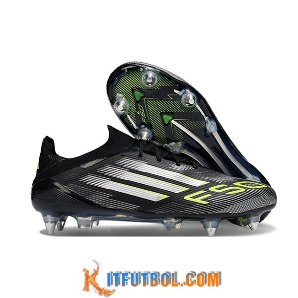 Adidas Botas De Fútbol F50 Elite SG Negro/Blanco/Verde