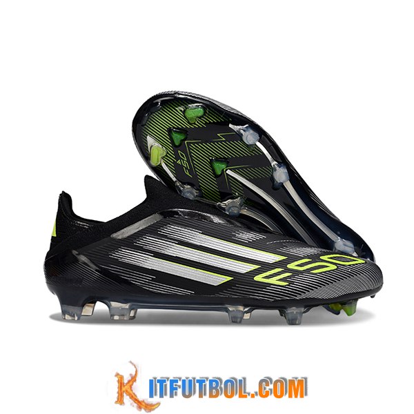 Adidas Botas De Fútbol F50 Elite Laceless FG Negro/Blanco/Verde