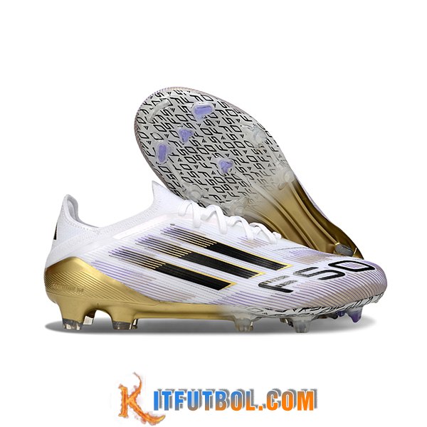 Adidas Botas De Fútbol F50 Elite FG Blanco/Negro/Amarillo -02