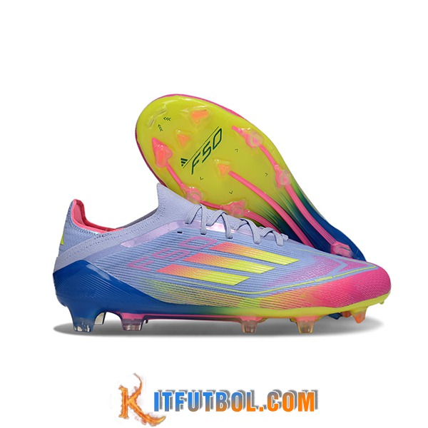 Adidas Botas De Fútbol F50 Elite FG Azul/Rosa/Verde