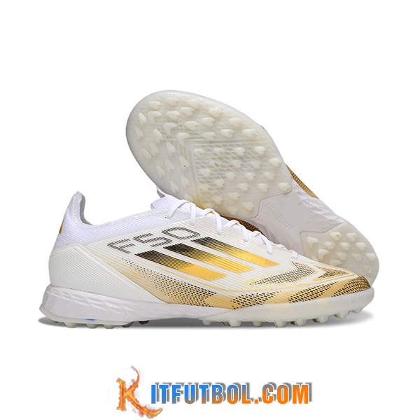 Adidas Botas De Fútbol F50 PRO TF Blanco/Amarillo