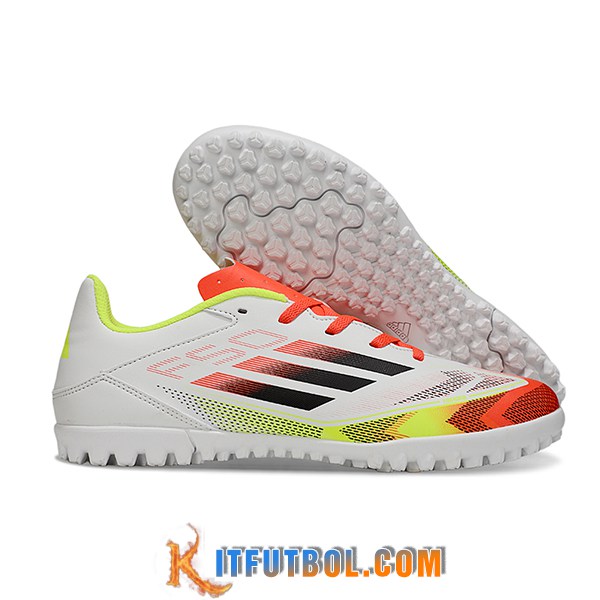 Adidas Botas De Fútbol F50 CLUB TF Blanco/Naranja/Amarillo