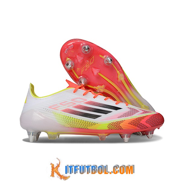 Adidas Botas De Fútbol F50 ELITE SG Blanco/Naranja/Amarillo