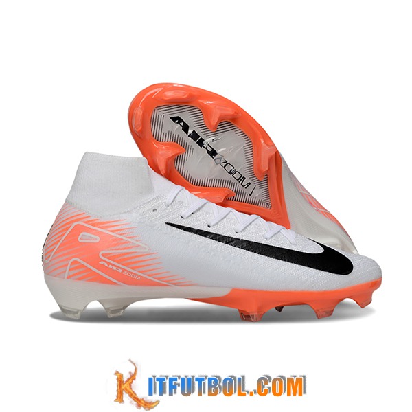 Nike Botas De Fútbol Air Zoom Mercurial Superfly IIX Elite FG Blanco/Naranja/Negro