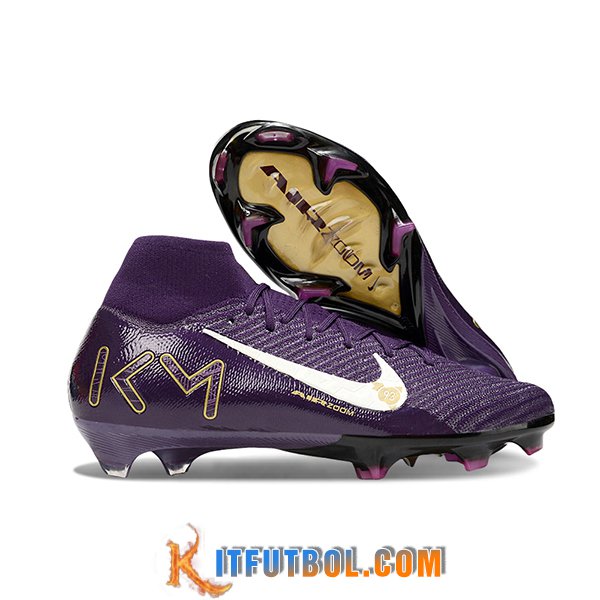 Nike Botas De Fútbol Air Zoom Mercurial Superfly IIX Elite KM FG Violeta/Blanco
