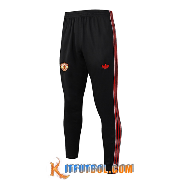 Pantalon Entrenamiento Manchester United Negro/Rojo 2025/2026
