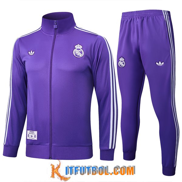 Chandal Equipos De Futbol Chaquetas Real Madrid Violeta/Blanco 2025/2026