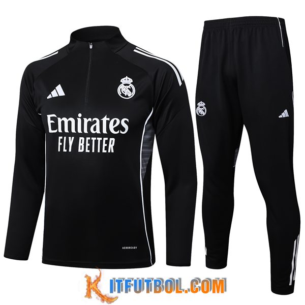 Chandal Equipos De Futbol Real Madrid Negro/Gris 2025/2026