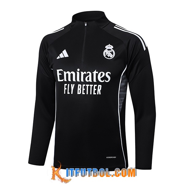 Sudadera De Entrenamiento Real Madrid Negro/Gris 2025/2026