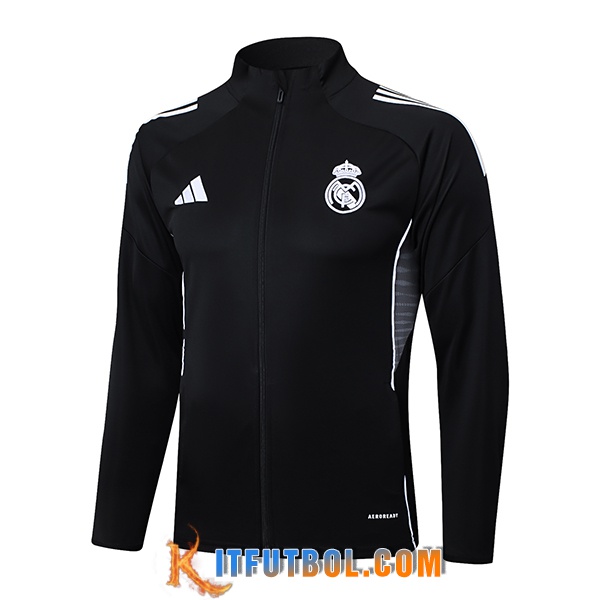 Chaquetas Futbol Real Madrid Negro/Gris 2025/2026