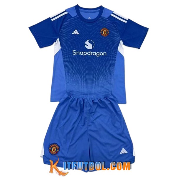 Camisetas De Futbol Manchester United Ninos Portero Azul 2025/2026