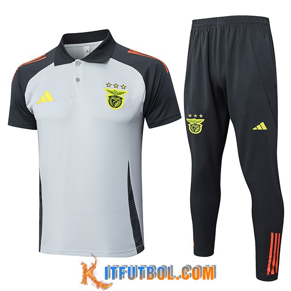 Camiseta Polo S.L.Benfica Gris/Negro 2025/2026