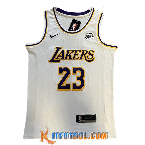 Camisetas NBA Los Angeles Lakers (JAMES #23) 2025/26 Blanco/Amarillo/Violeta