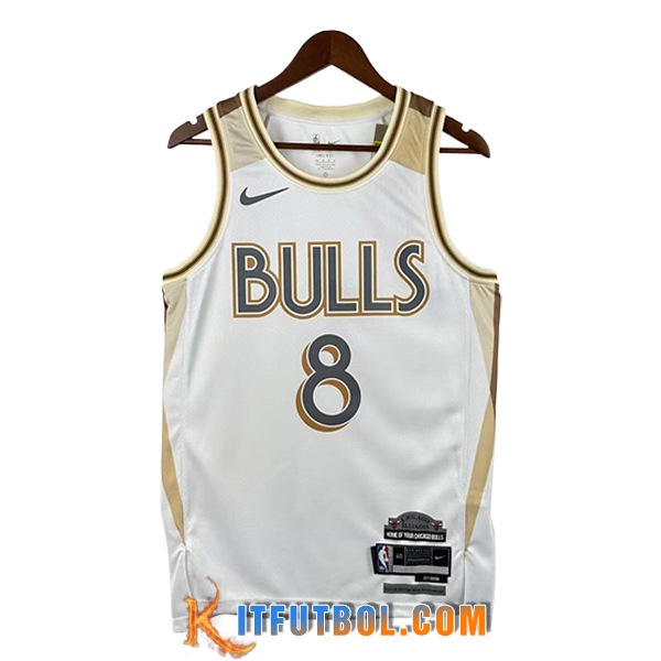 Camisetas NBA Chicago Bulls (LAVINE #8) 2025/26 Blanco/Amarillo