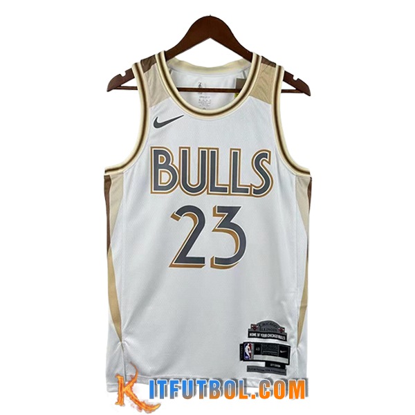 Camisetas NBA Chicago Bulls (JORDAN #8) 2025/26 Blanco/Amarillo
