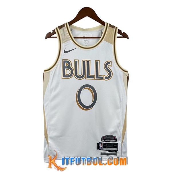 Camisetas NBA Chicago Bulls (WHITE #0) 2025/26 Blanco/Amarillo