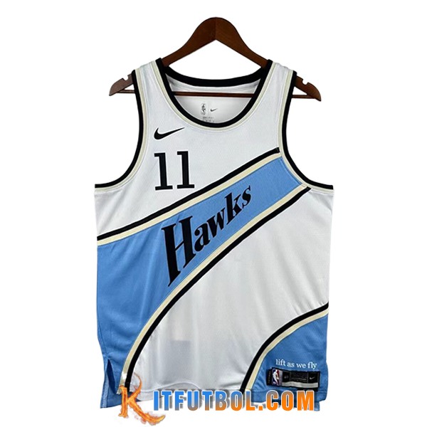 Camisetas NBA Atlanta Hawks (YOUNG #11) 2025/26 Blanco/Azul