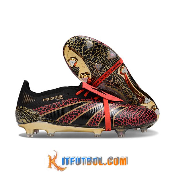 Adidas Botas De Fútbol 25 Predator Elite Tongue FG Negro/Rojo/Amarillo