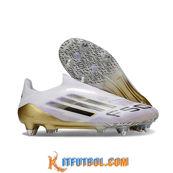 Adidas Botas De Fútbol F50 Elite Laceless SG Blanco/Amarillo/Negro