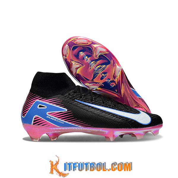 Nike Botas De Fútbol Air Zoom Mercurial Superfly IIX Elite FG Negro/Rosa/Azul