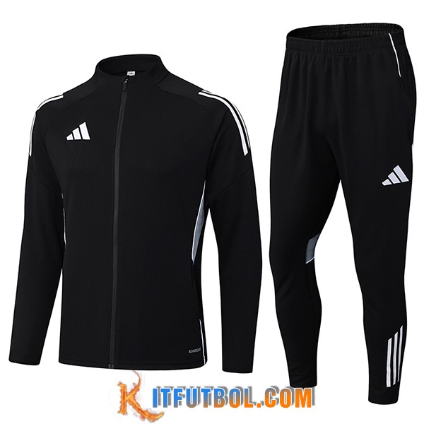 Chandal Equipos De Futbol Chaquetas Adidas Negro/Blanco/Gris 2025/2026
