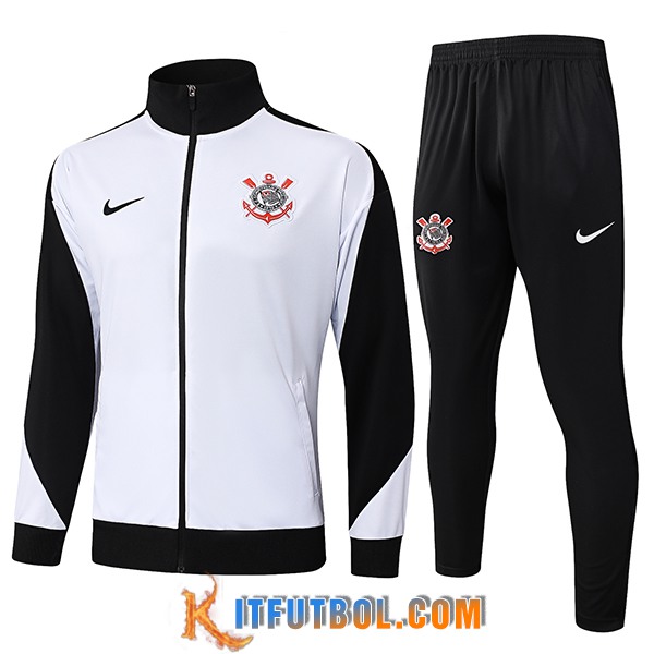 Chandal Equipos De Futbol Chaquetas Corinthians Blanco/Negro 2025/2026