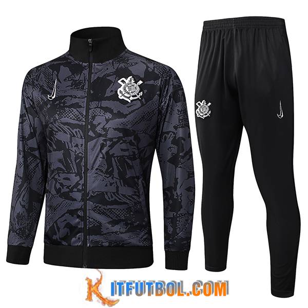 Chandal Equipos De Futbol Chaquetas Corinthians Gris/Negro 2025/2026