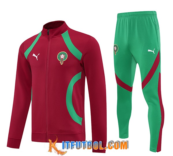 Chandal Equipos De Futbol Chaquetas Maroc Rojo/Verde 2025/2026
