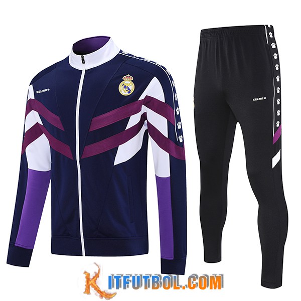 Chandal Equipos De Futbol Chaquetas Real Madrid Azul/Violeta/Blanco 2025/2026