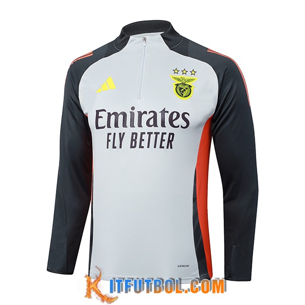 Sudadera De Entrenamiento Benfica Gris/Negro/Naranja 2025/2026