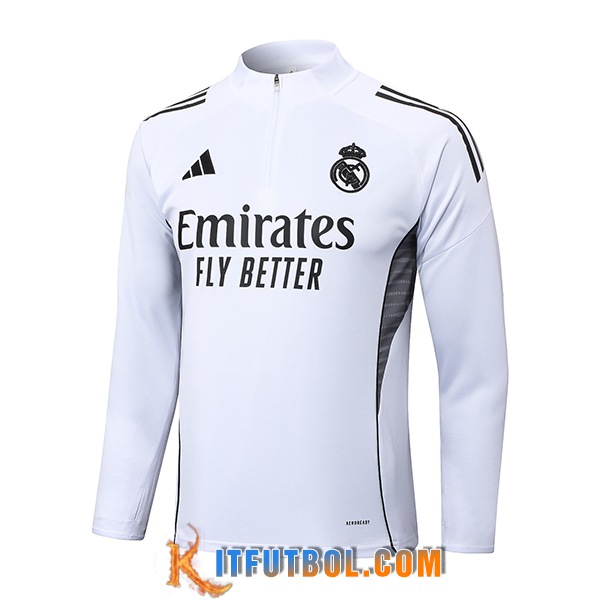 Sudadera De Entrenamiento Real Madrid Blanco/Negro 2025/2026