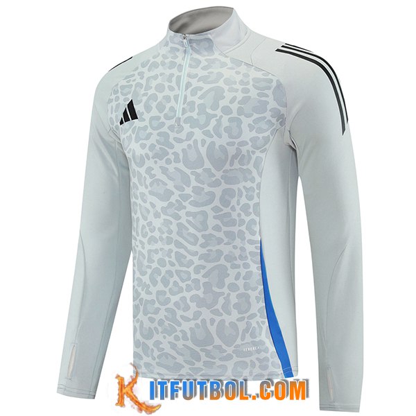 Sudadera De Entrenamiento Adidas Gris/Negro/Azul 2025/2026