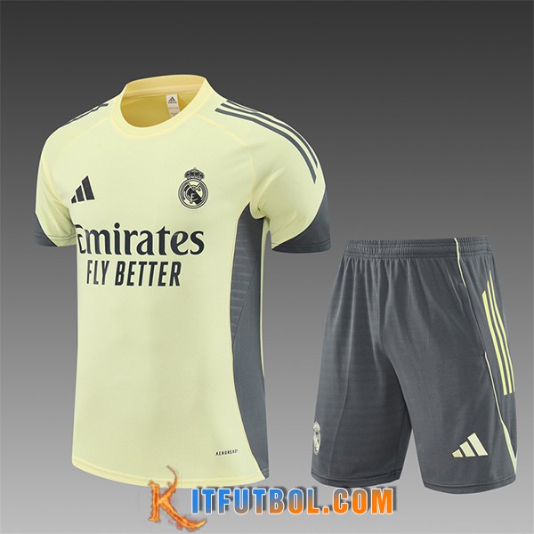 Camiseta Entrenamiento Real Madrid Ninos Amarillo/Gris 2025/2026