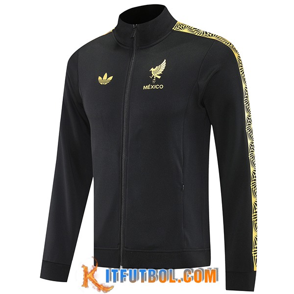 Chaquetas Futbol México Negro/Amarillo 2025/2026