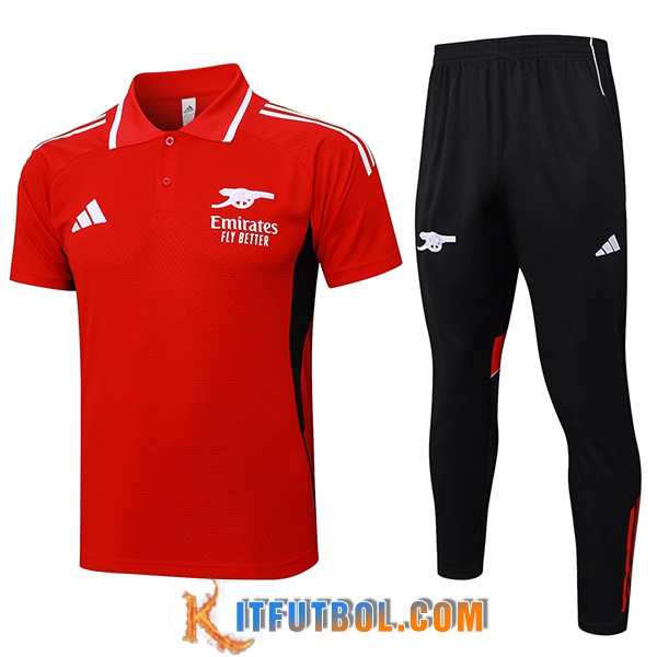 Camiseta Polo Arsenal Rojo/Negro 2025/2026