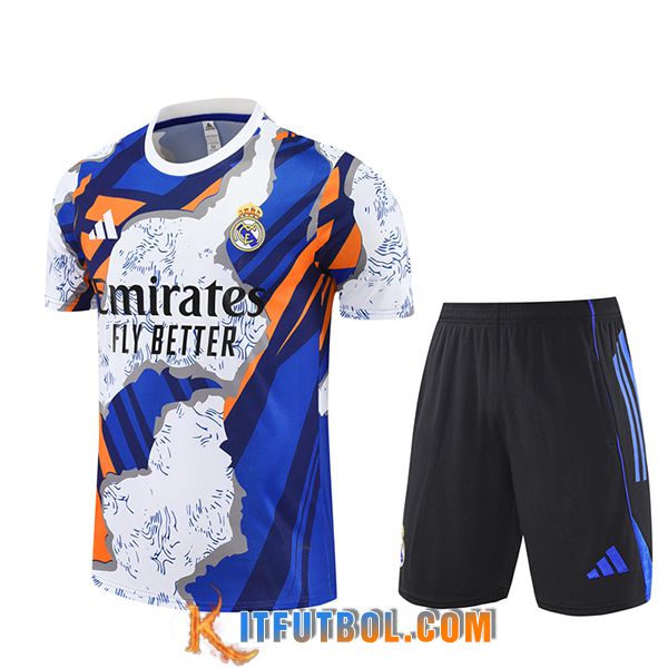 Camiseta Entrenamiento Real Madrid Blanco/Azul/Naranja 2025/2026