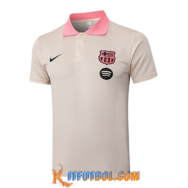 Camiseta Polo FC Barcelona Beige/Rosa 2025/2026