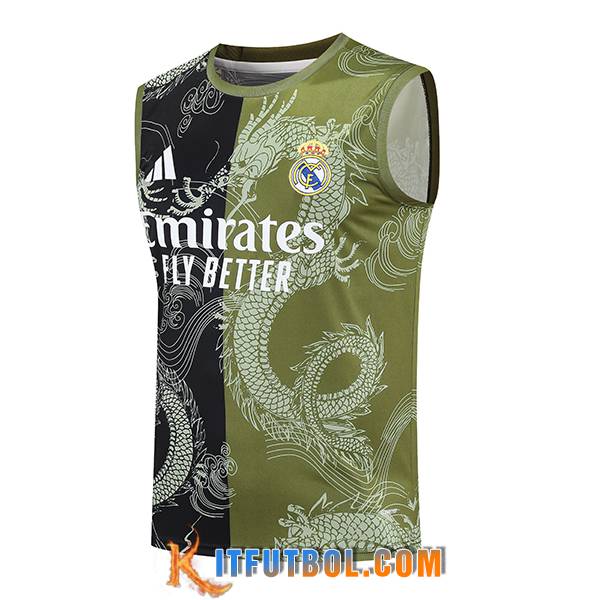 Chalecos De Futbol Real Madrid Negro/Verde 2025/2026