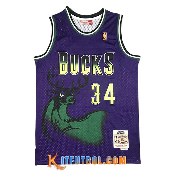 Camisetas NBA Milwaukee Bucks (ALLEN #34) 2025/26 Violeta/Verde
